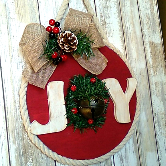 JOY Wooden Christmas Hanger - Picture 2 of 3